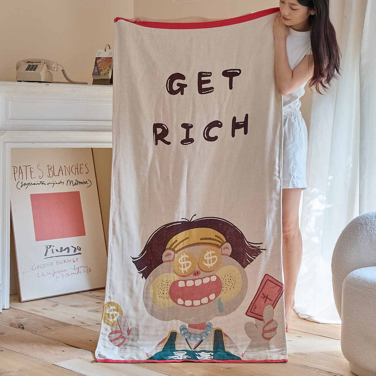 91家纺网 家纺一手货源 找家纺 （总）沐瑟家纺 2025新款卡通A类全棉四层纱布浴巾加大毛巾-第三组