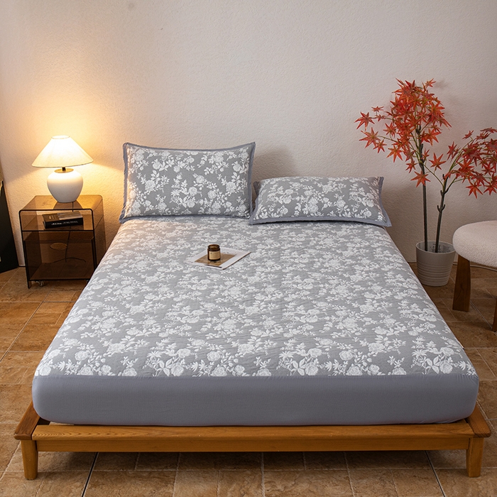 萌飞 2025新款A类三层纱床笠 慕白-锡器灰