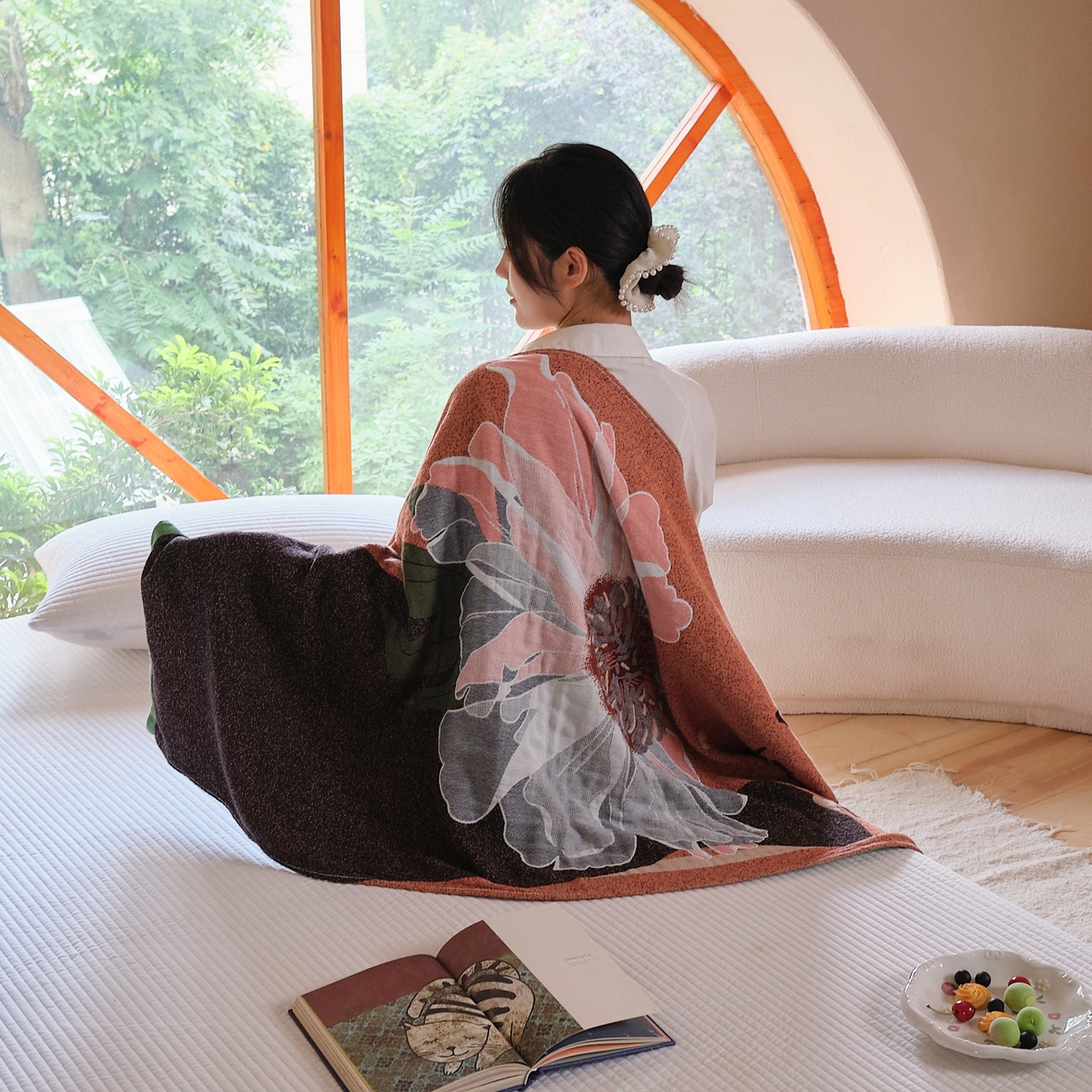 91家纺网 家纺一手货源 找家纺 沐瑟家纺 2025新款卡通A类全棉四层纱布浴巾加大毛巾-第三组 珍爱 80*160cm