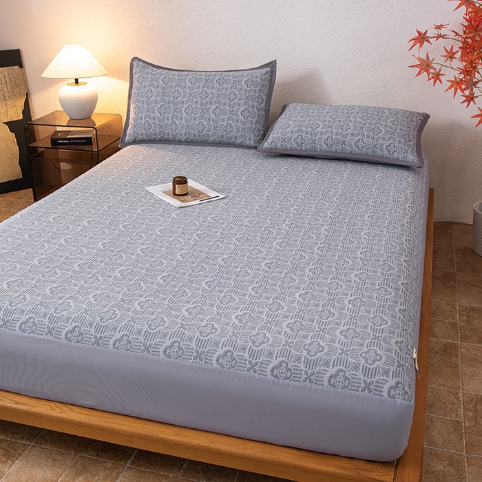 91家纺网 家纺一手货源 找家纺 萌飞 2025新款A类三层纱床笠 可丽之彩-墨黑