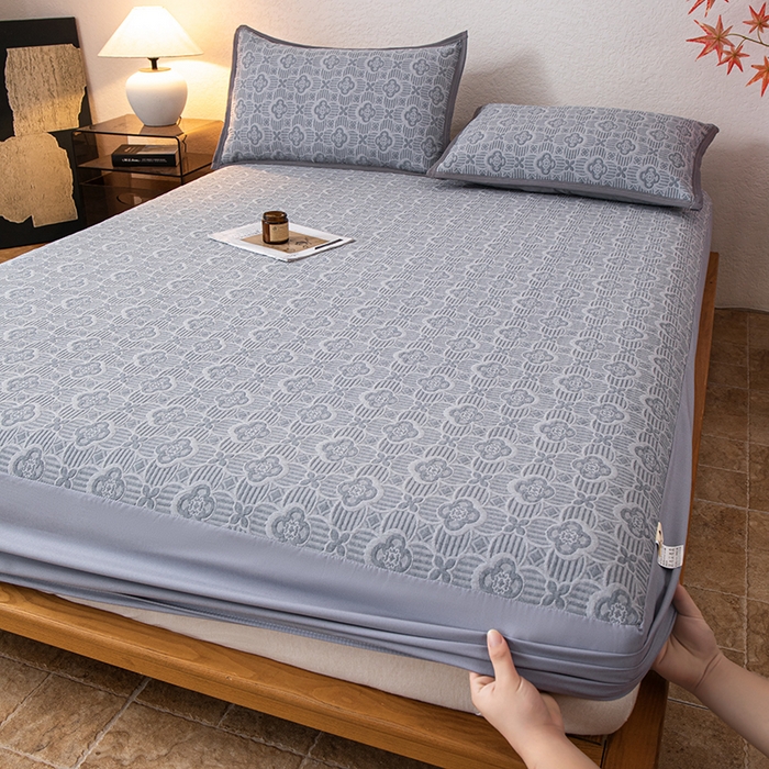 91家纺网 家纺一手货源 找家纺 萌飞 2025新款A类三层纱床笠 可丽之彩-墨黑