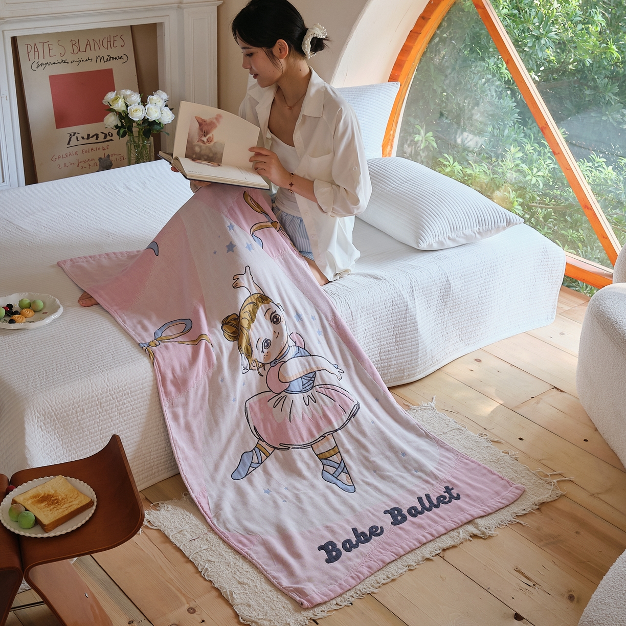 91家纺网 家纺一手货源 找家纺 （总）沐瑟家纺 2025新款卡通A类全棉四层纱布浴巾加大毛巾-第三组