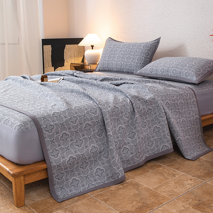 91家纺网 家纺一手货源 找家纺 萌飞 2025新款A类三层纱床笠 可丽之彩-墨黑