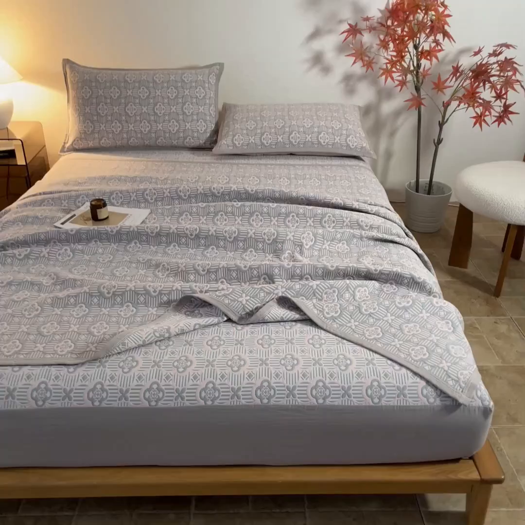 91家纺网 家纺一手货源 找家纺 萌飞 2025新款A类三层纱床笠 可丽之彩-玫瑰粉