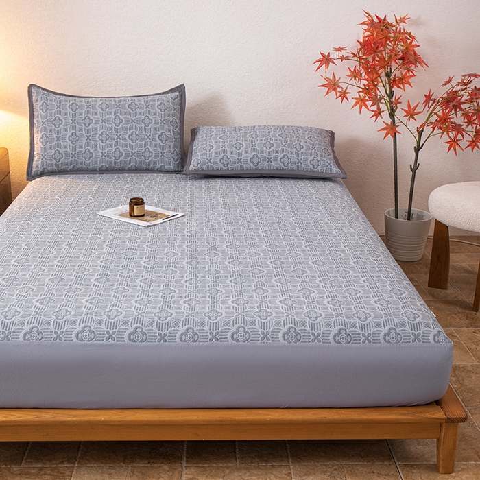 91家纺网 家纺一手货源 找家纺 萌飞 2025新款A类三层纱床笠 可丽之彩-墨黑