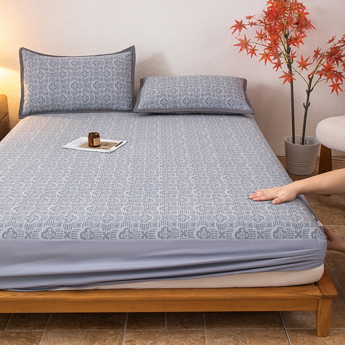 91家纺网 家纺一手货源 找家纺 萌飞 2025新款A类三层纱床笠 可丽之彩-墨黑