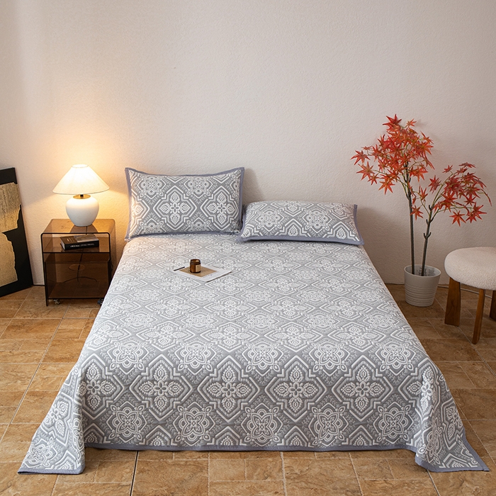 91家纺网 家纺一手货源 找家纺 （总）萌飞 2025新款A类三层纱纱布毛巾被床盖