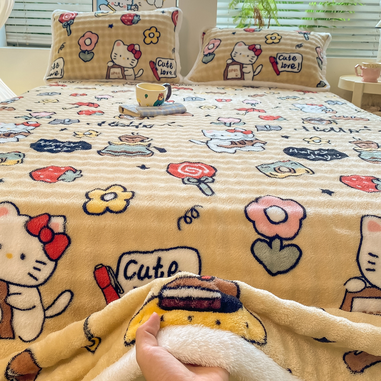 91家纺网 家纺一手货源 找家纺 眠势力 2025新款暖绒泡泡床单冬季保暖被单牛奶绒床单罩 可爱多【暖绒泡泡床单】