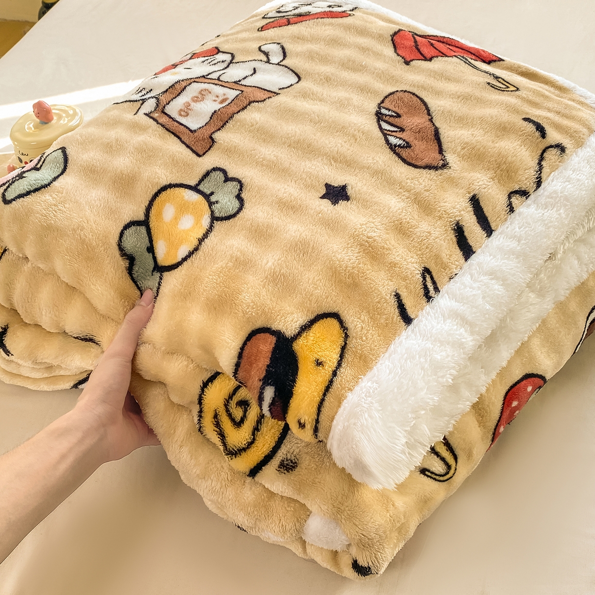 91家纺网 家纺一手货源 找家纺 眠势力 2025新款暖绒泡泡床单冬季保暖被单牛奶绒床单罩 可爱多【暖绒泡泡床单】