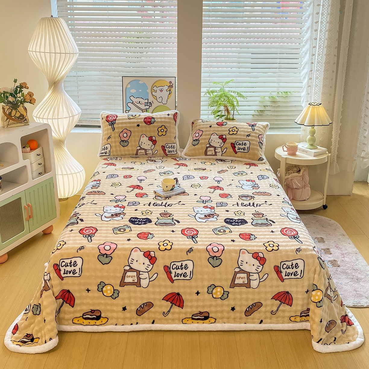 91家纺网 家纺一手货源 找家纺 眠势力 2025新款暖绒泡泡床单冬季保暖被单牛奶绒床单罩 可爱多【暖绒泡泡床单】