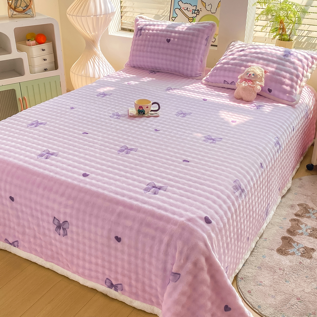 91家纺网 家纺一手货源 找家纺 眠势力 2025新款暖绒泡泡床单冬季保暖被单牛奶绒床单罩 罗马情节【暖绒泡泡床单】