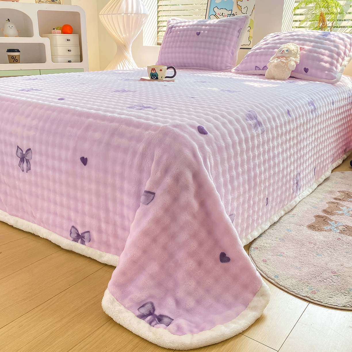 91家纺网 家纺一手货源 找家纺 眠势力 2025新款暖绒泡泡床单冬季保暖被单牛奶绒床单罩 罗马情节【暖绒泡泡床单】