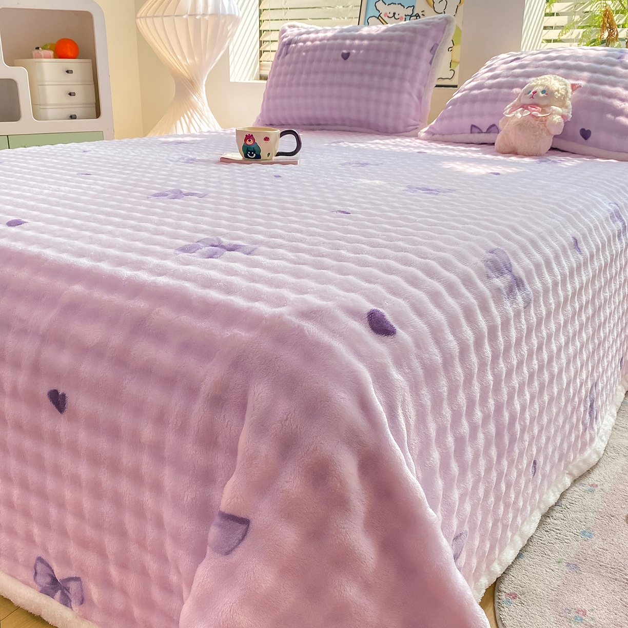 91家纺网 家纺一手货源 找家纺 眠势力 2025新款暖绒泡泡床单冬季保暖被单牛奶绒床单罩 罗马情节【暖绒泡泡床单】