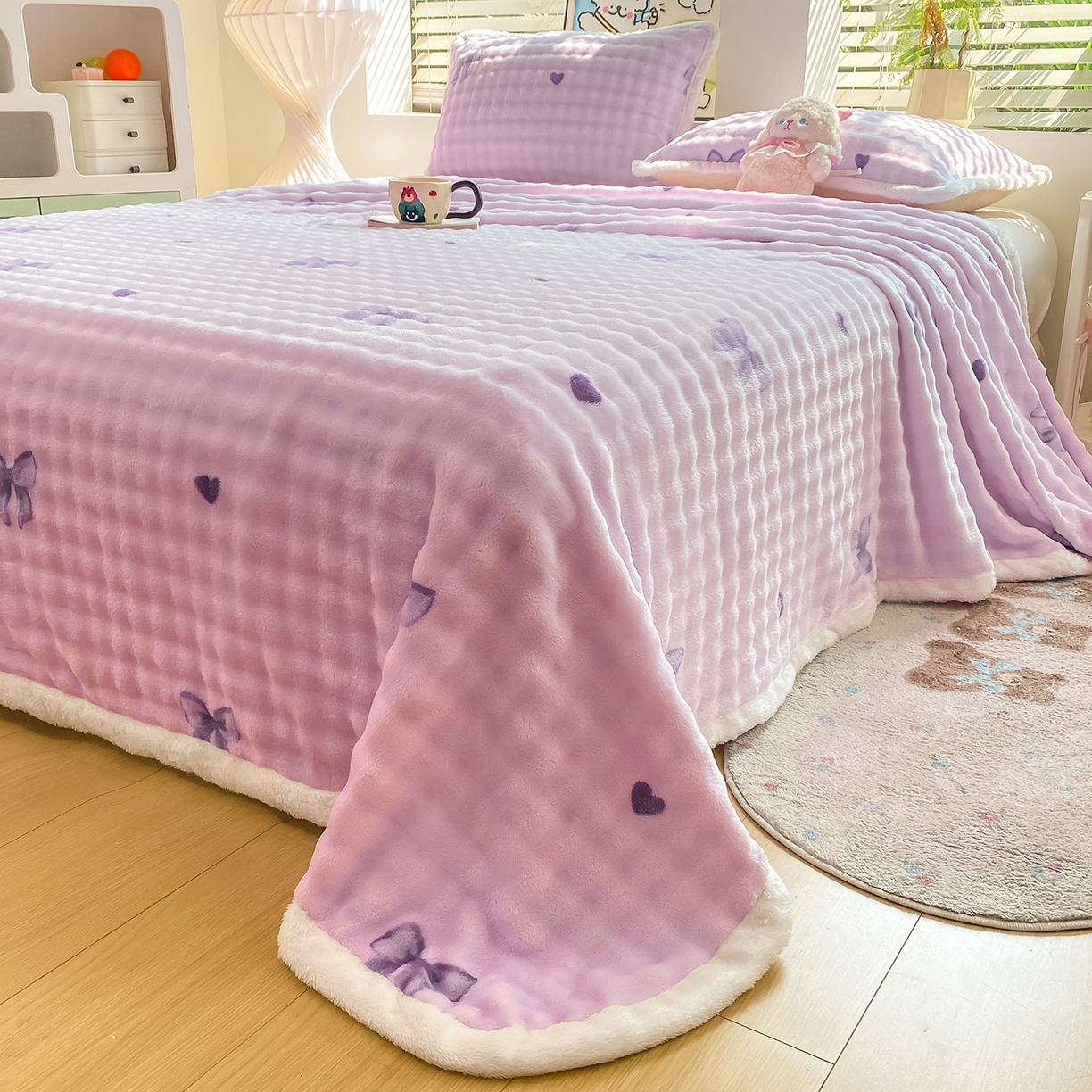 91家纺网 家纺一手货源 找家纺 眠势力 2025新款暖绒泡泡床单冬季保暖被单牛奶绒床单罩 罗马情节【暖绒泡泡床单】