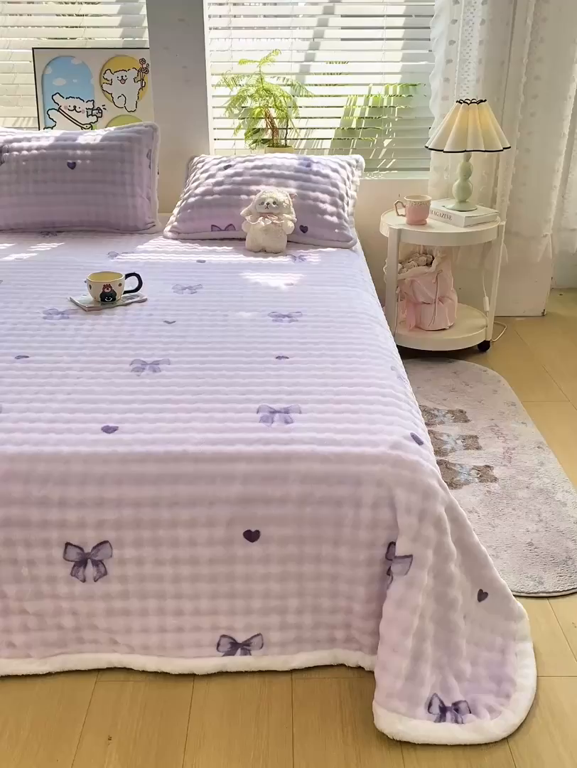 91家纺网 家纺一手货源 找家纺 眠势力 2025新款暖绒泡泡床单冬季保暖被单牛奶绒床单罩 罗马情节【暖绒泡泡床单】