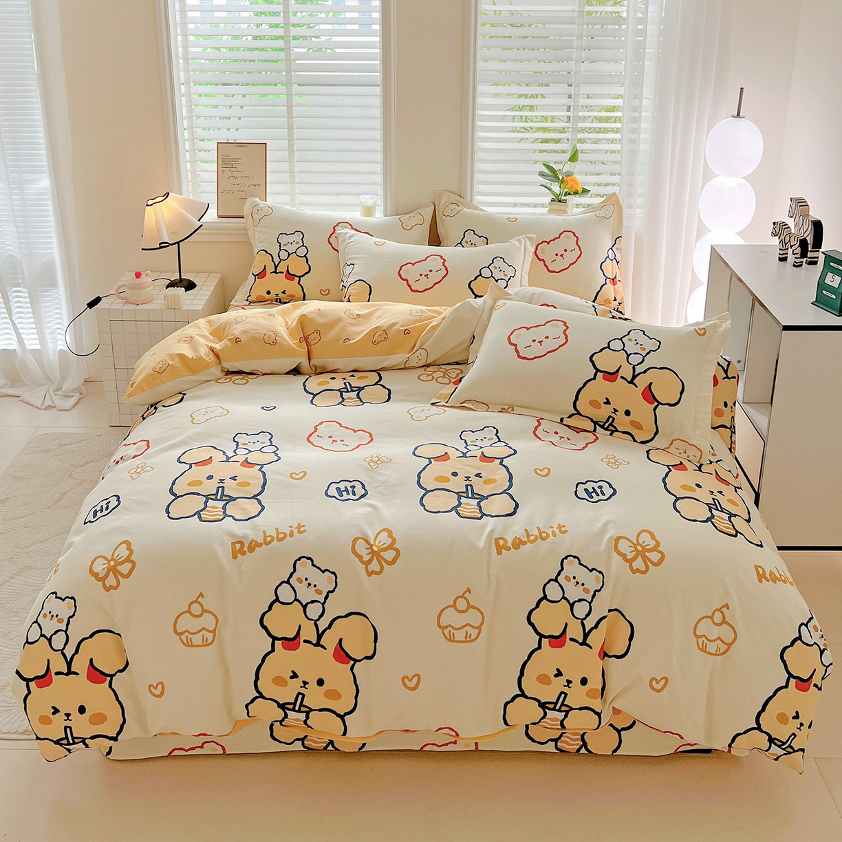 91家纺网 家纺一手货源 找家纺 （总）依庭 2025新款高克重全棉纯棉磨毛印花四件套