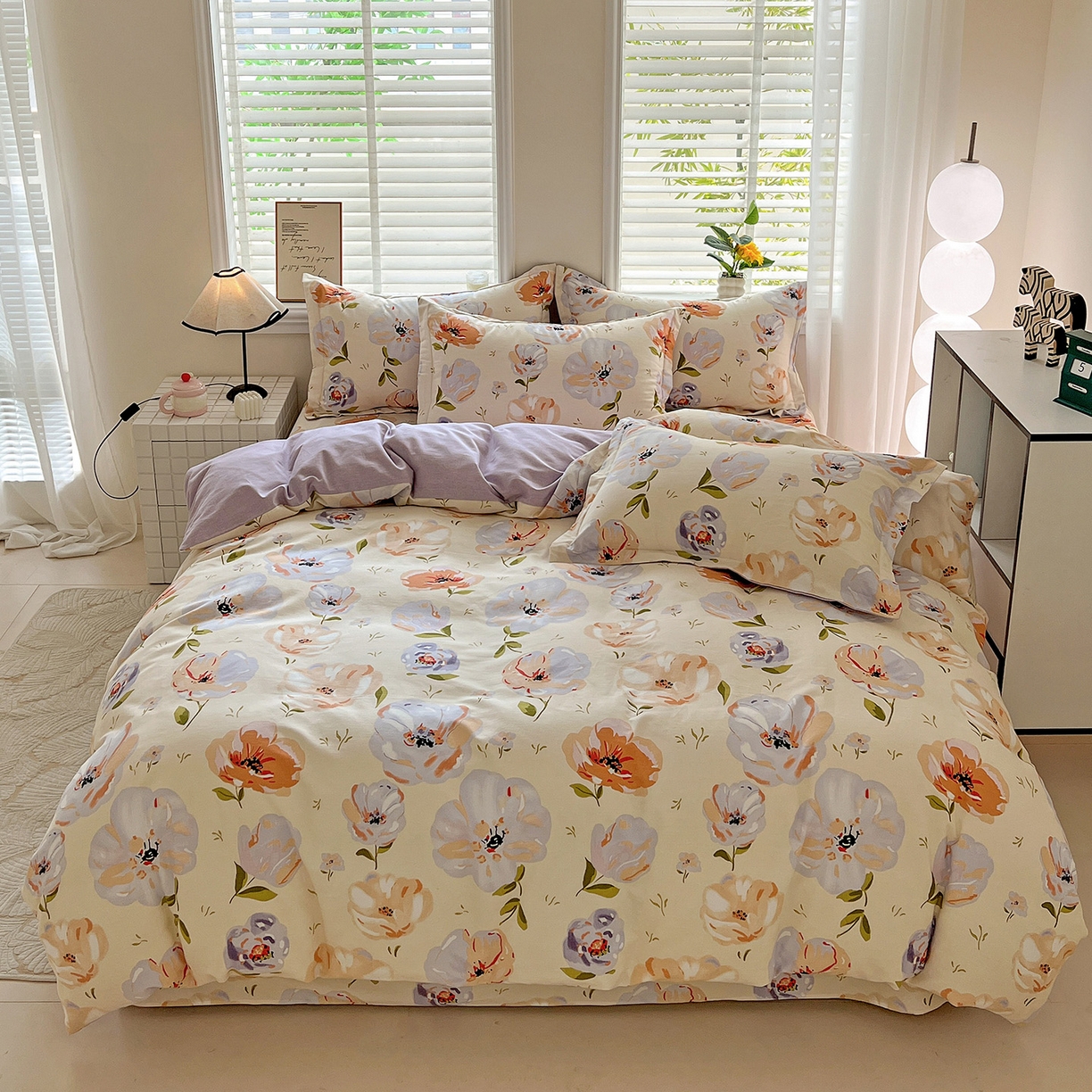 91家纺网 家纺一手货源 找家纺 （总）依庭 2025新款高克重全棉纯棉磨毛印花四件套