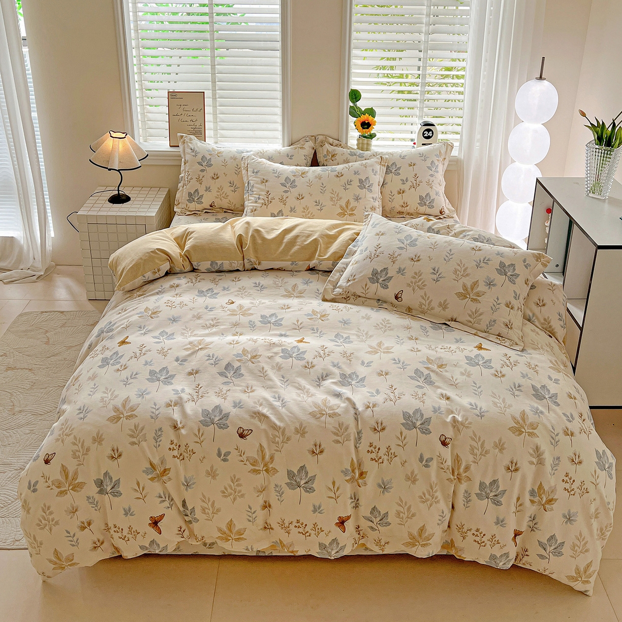 91家纺网 家纺一手货源 找家纺 （总）依庭 2025新款高克重全棉纯棉磨毛印花四件套