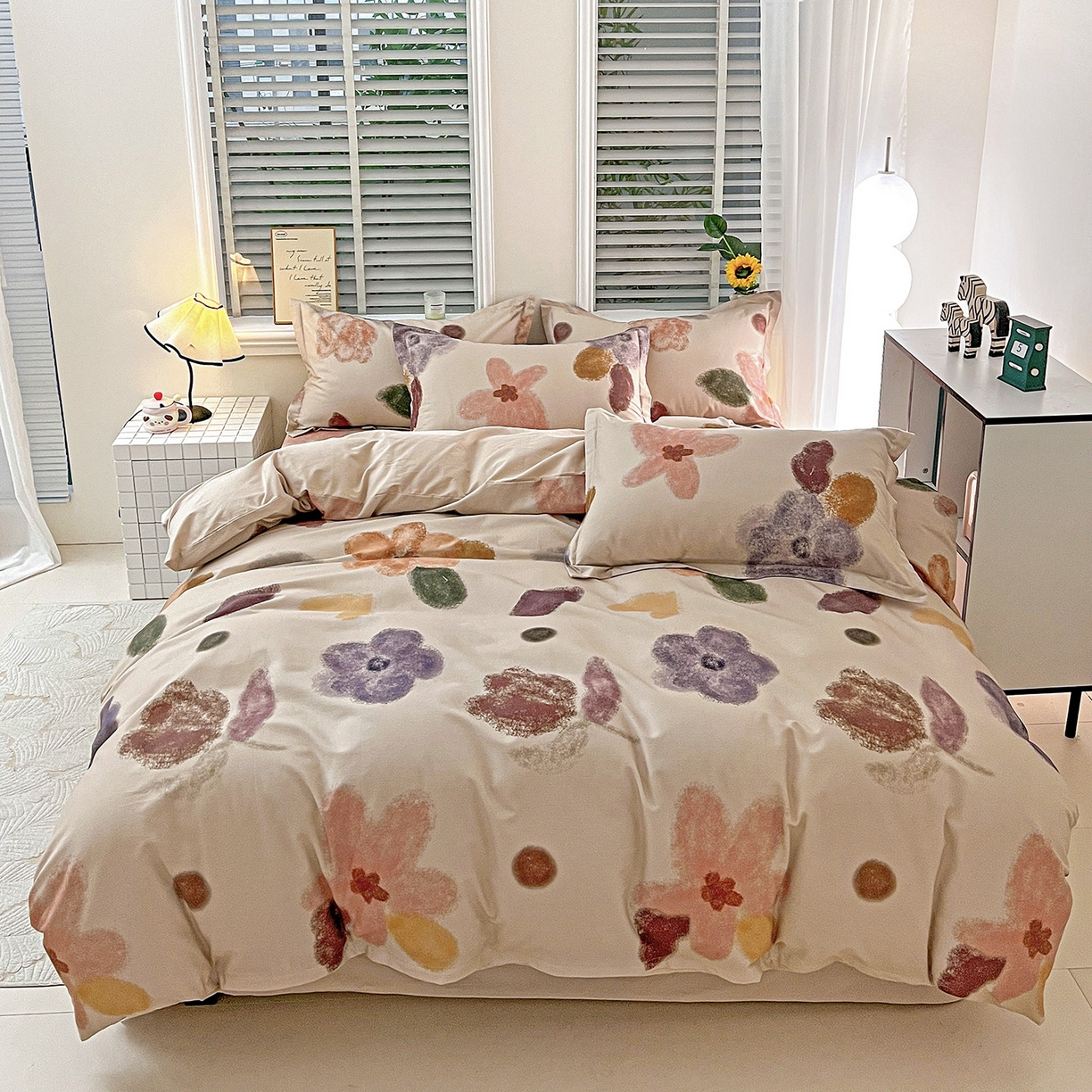 91家纺网 家纺一手货源 找家纺 （总）依庭 2025新款高克重全棉纯棉磨毛印花四件套