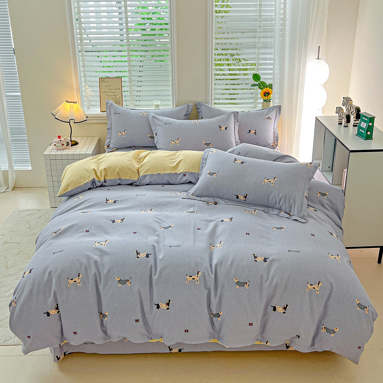 91家纺网 家纺一手货源 找家纺 （总）依庭 2025新款高克重全棉纯棉磨毛印花四件套