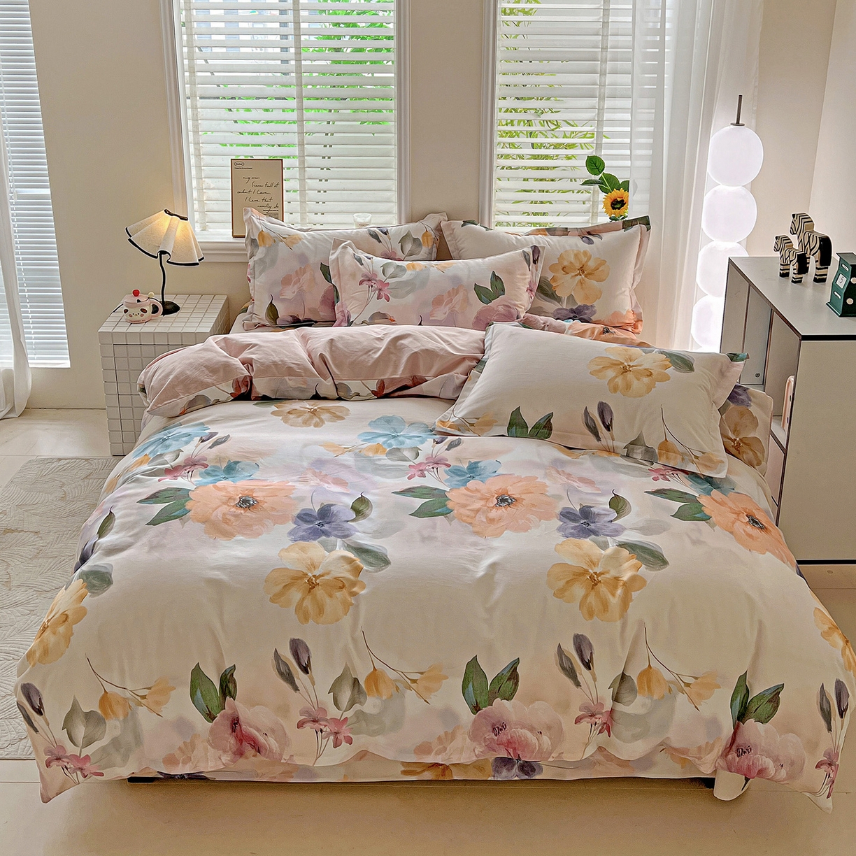 91家纺网 家纺一手货源 找家纺 （总）依庭 2025新款高克重全棉纯棉磨毛印花四件套