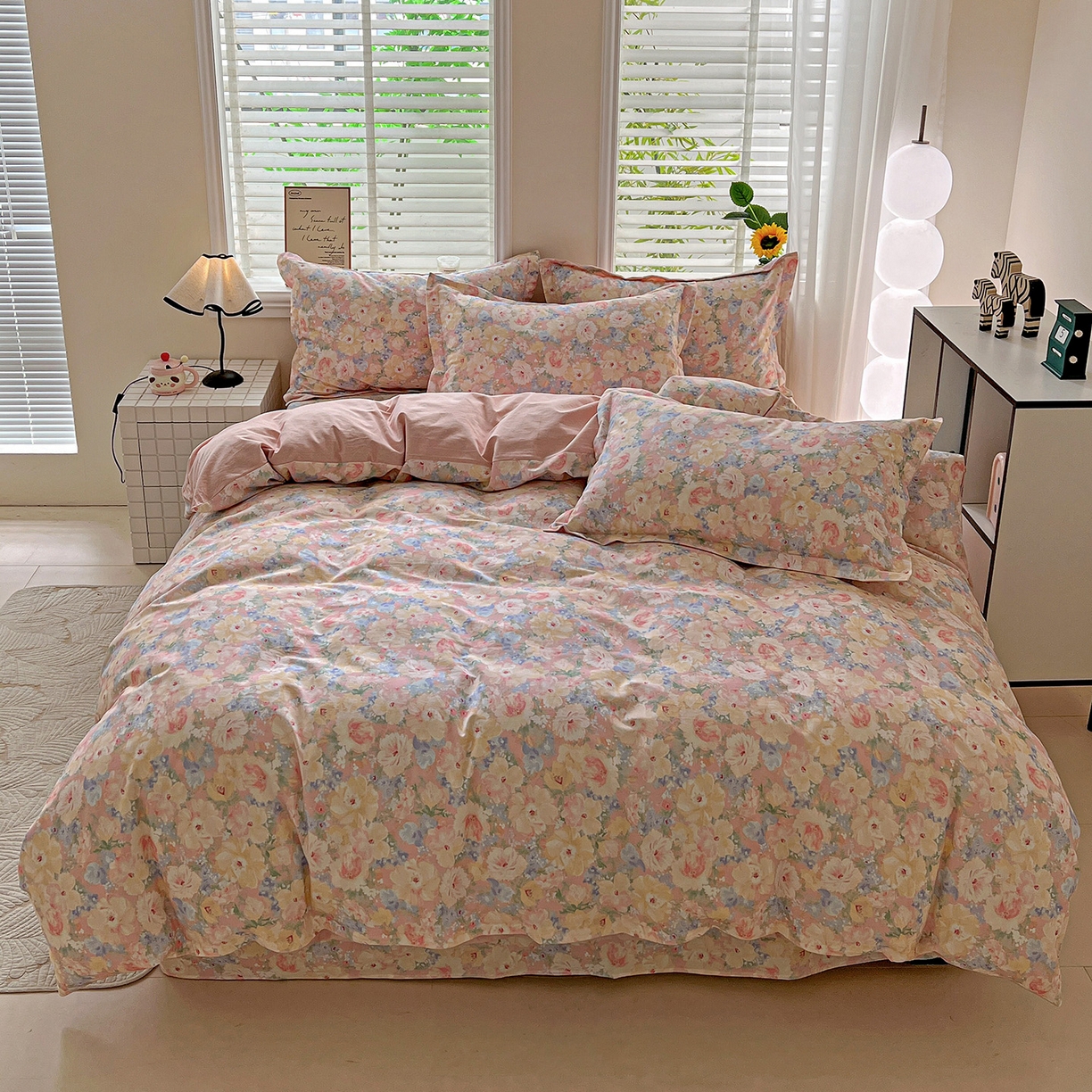 91家纺网 家纺一手货源 找家纺 （总）依庭 2025新款高克重全棉纯棉磨毛印花四件套