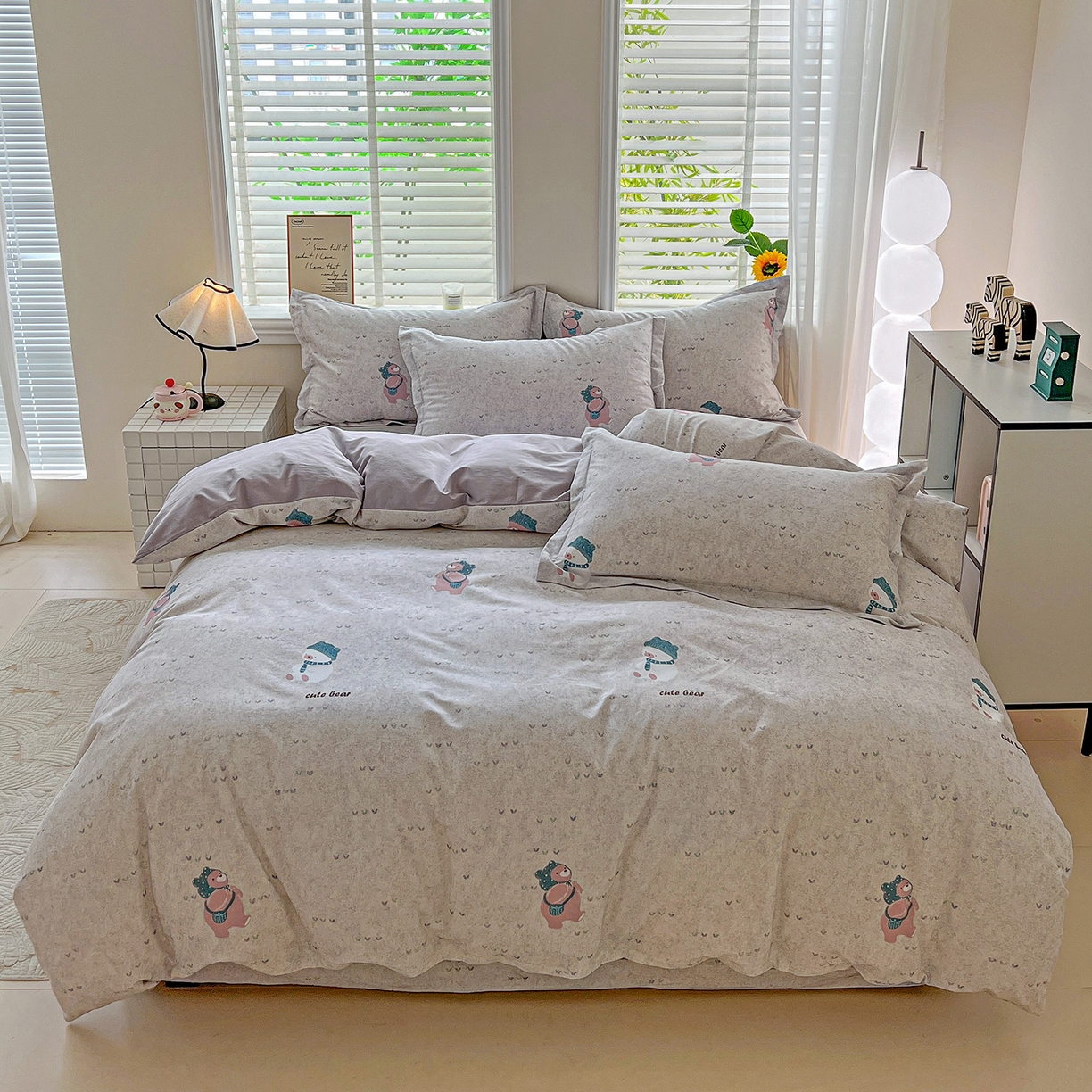 91家纺网 家纺一手货源 找家纺 （总）依庭 2025新款高克重全棉纯棉磨毛印花四件套