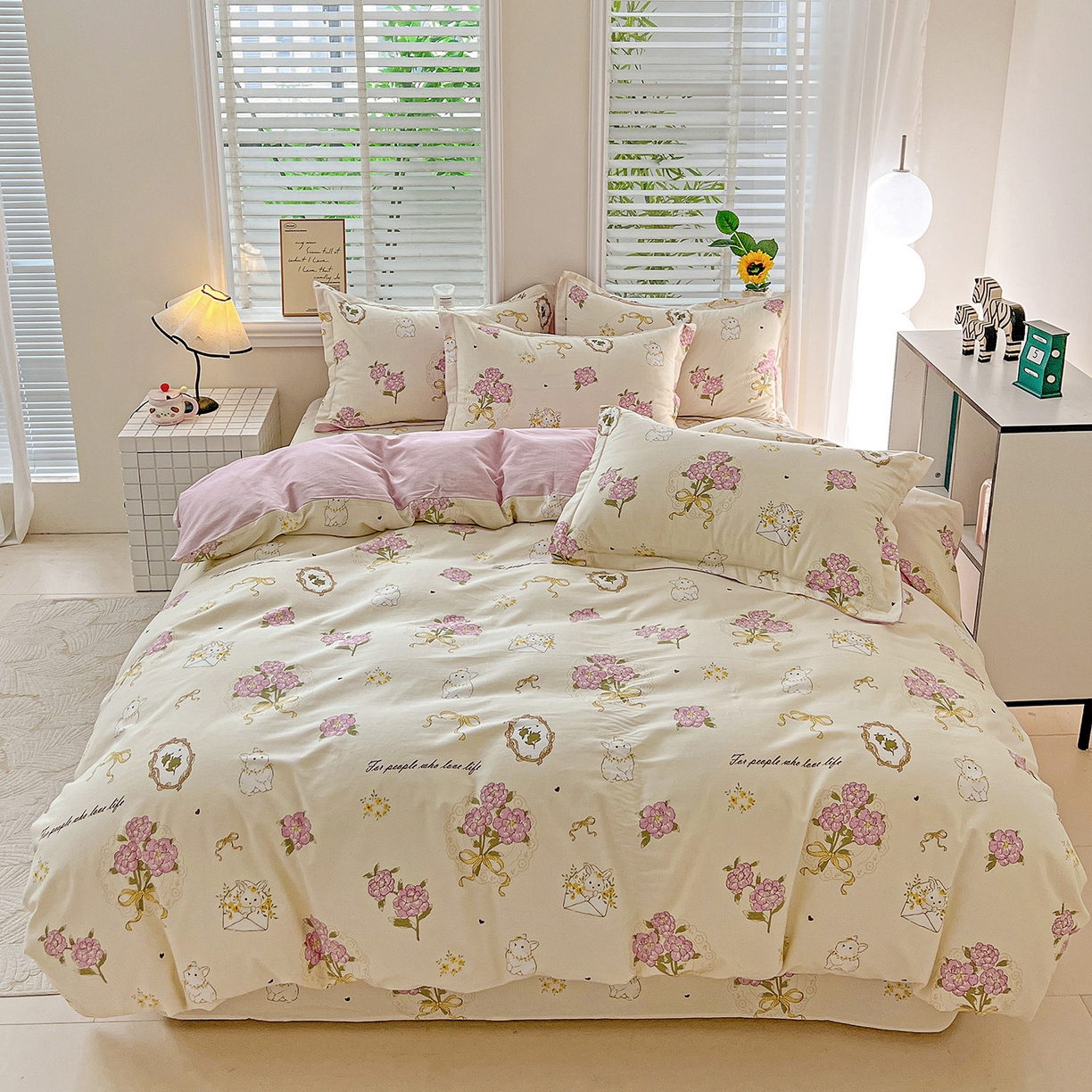 91家纺网 家纺一手货源 找家纺 （总）依庭 2025新款高克重全棉纯棉磨毛印花四件套