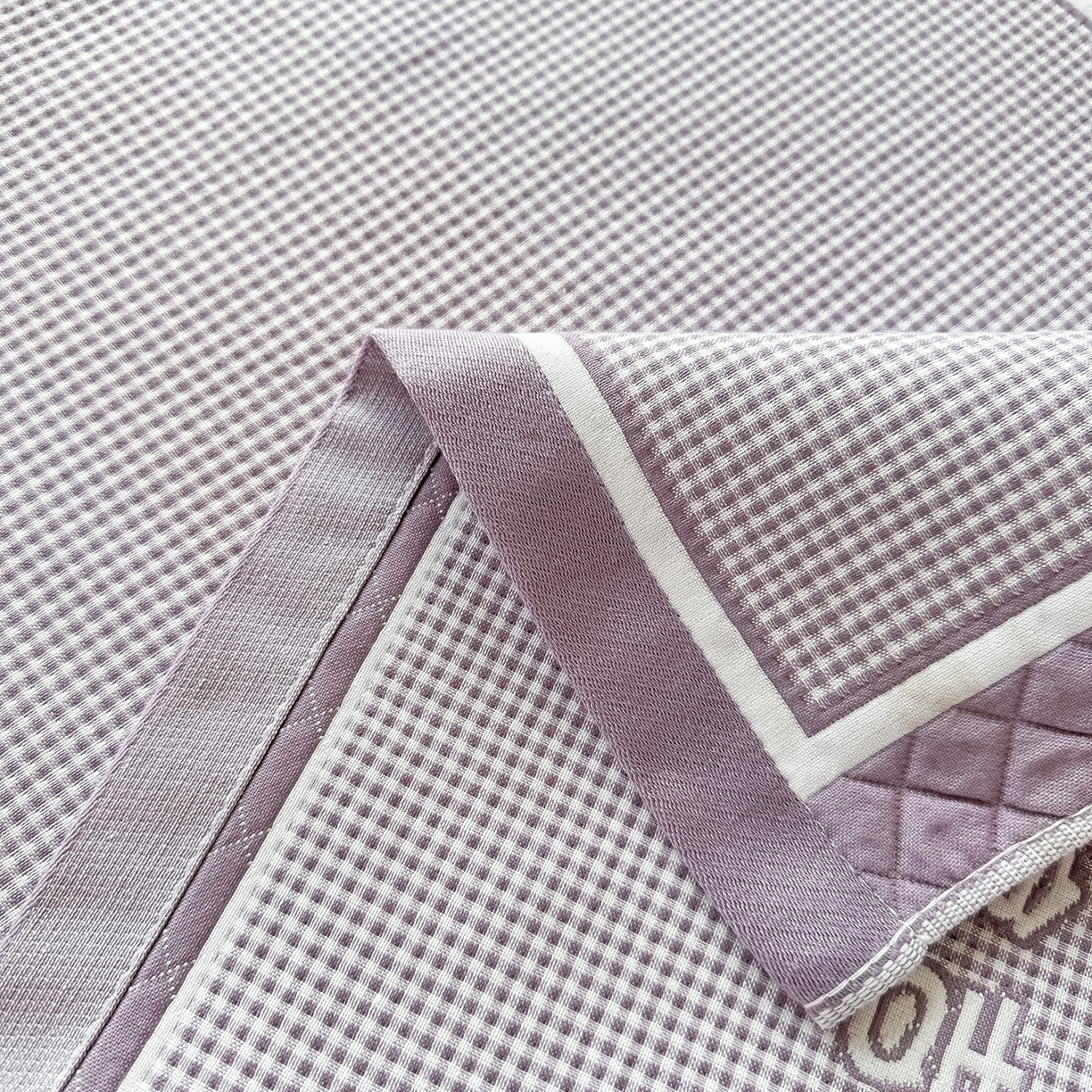 91家纺网 家纺一手货源 找家纺 沐瑟家纺 2025新款亲肤柔软纱布小米格枕巾 小象-灰 52*78cm枕巾/只