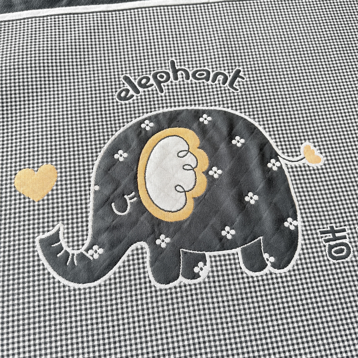 91家纺网 家纺一手货源 找家纺 沐瑟家纺 2025新款亲肤柔软纱布小米格枕巾 小象-深灰 52*78cm枕巾/只