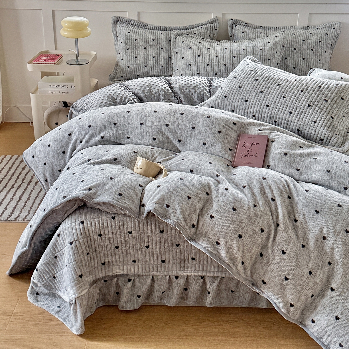 91家纺网 家纺一手货源 找家纺 （总）欧尚 2025新款豆豆绒床盖四件套