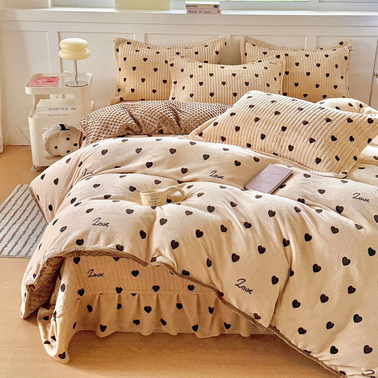 91家纺网 家纺一手货源 找家纺 （总）欧尚 2025新款豆豆绒床盖四件套