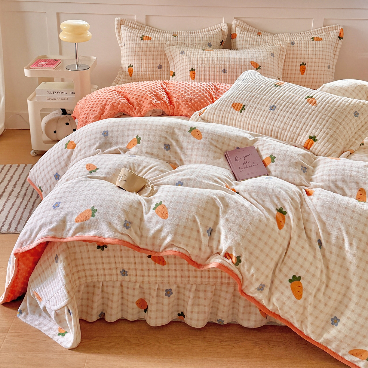 91家纺网 家纺一手货源 找家纺 （总）欧尚 2025新款豆豆绒床盖四件套