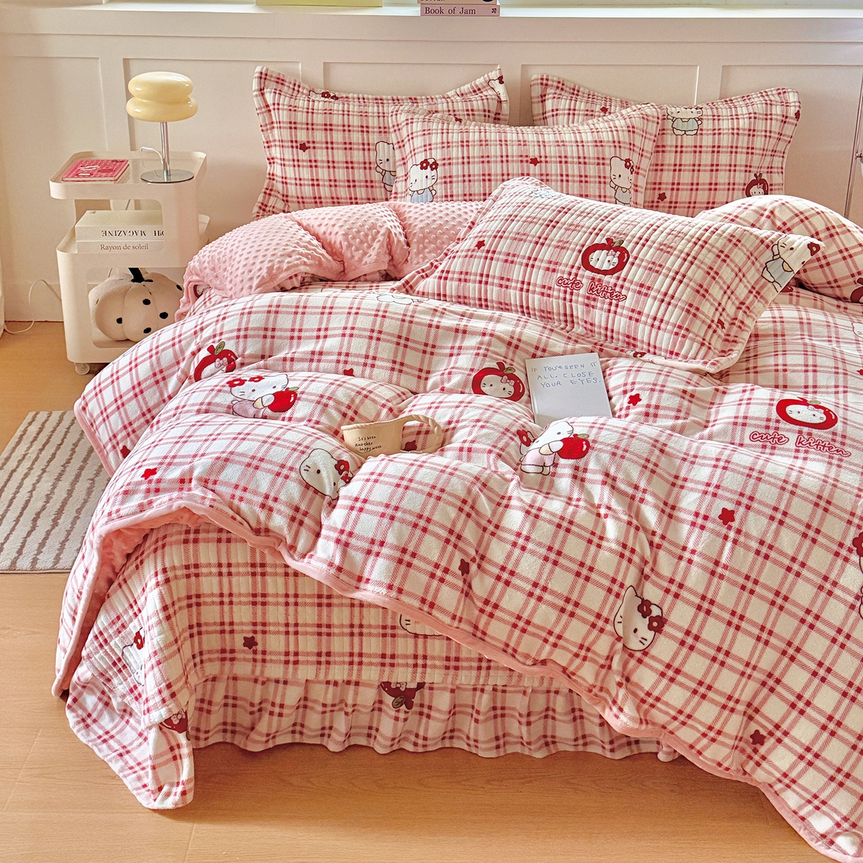 91家纺网 家纺一手货源 找家纺 （总）欧尚 2025新款豆豆绒床盖四件套