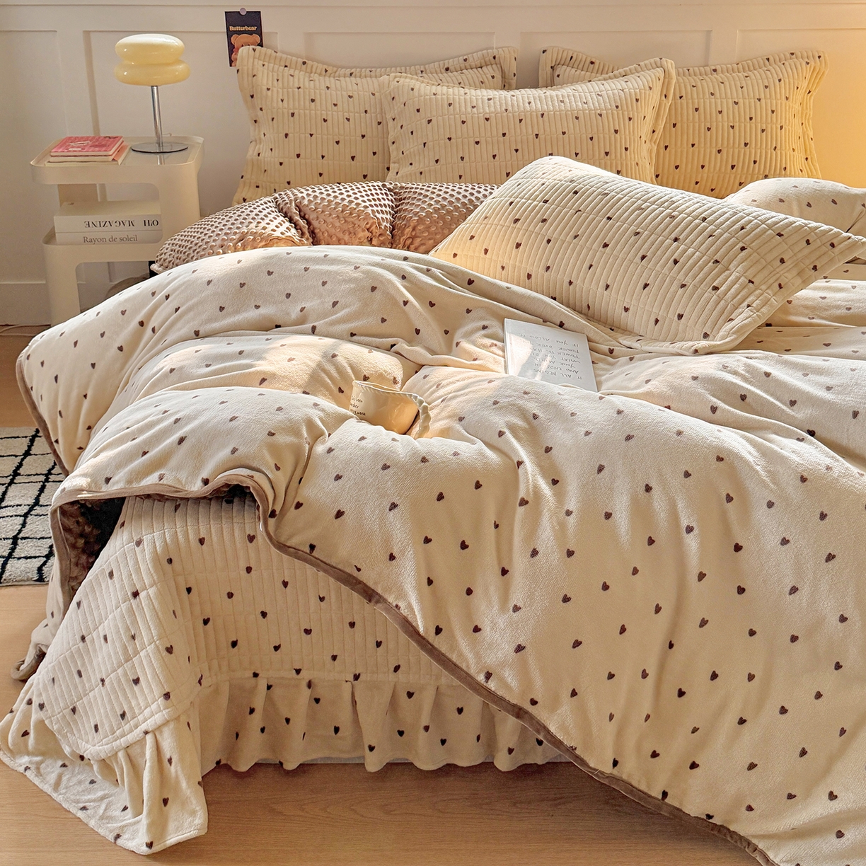 91家纺网 家纺一手货源 找家纺 （总）欧尚 2025新款豆豆绒床盖四件套