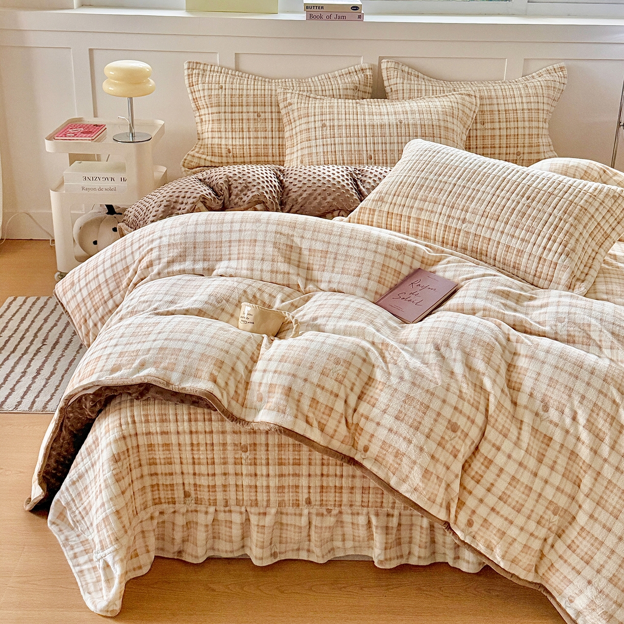 91家纺网 家纺一手货源 找家纺 （总）欧尚 2025新款豆豆绒床盖四件套