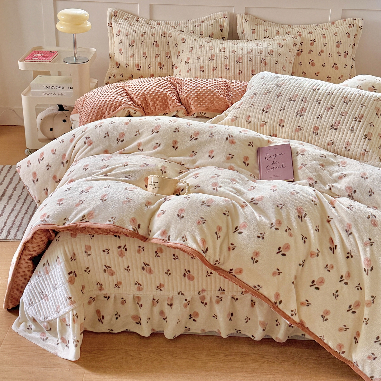 欧尚 2025新款豆豆绒床盖四件套 慕然