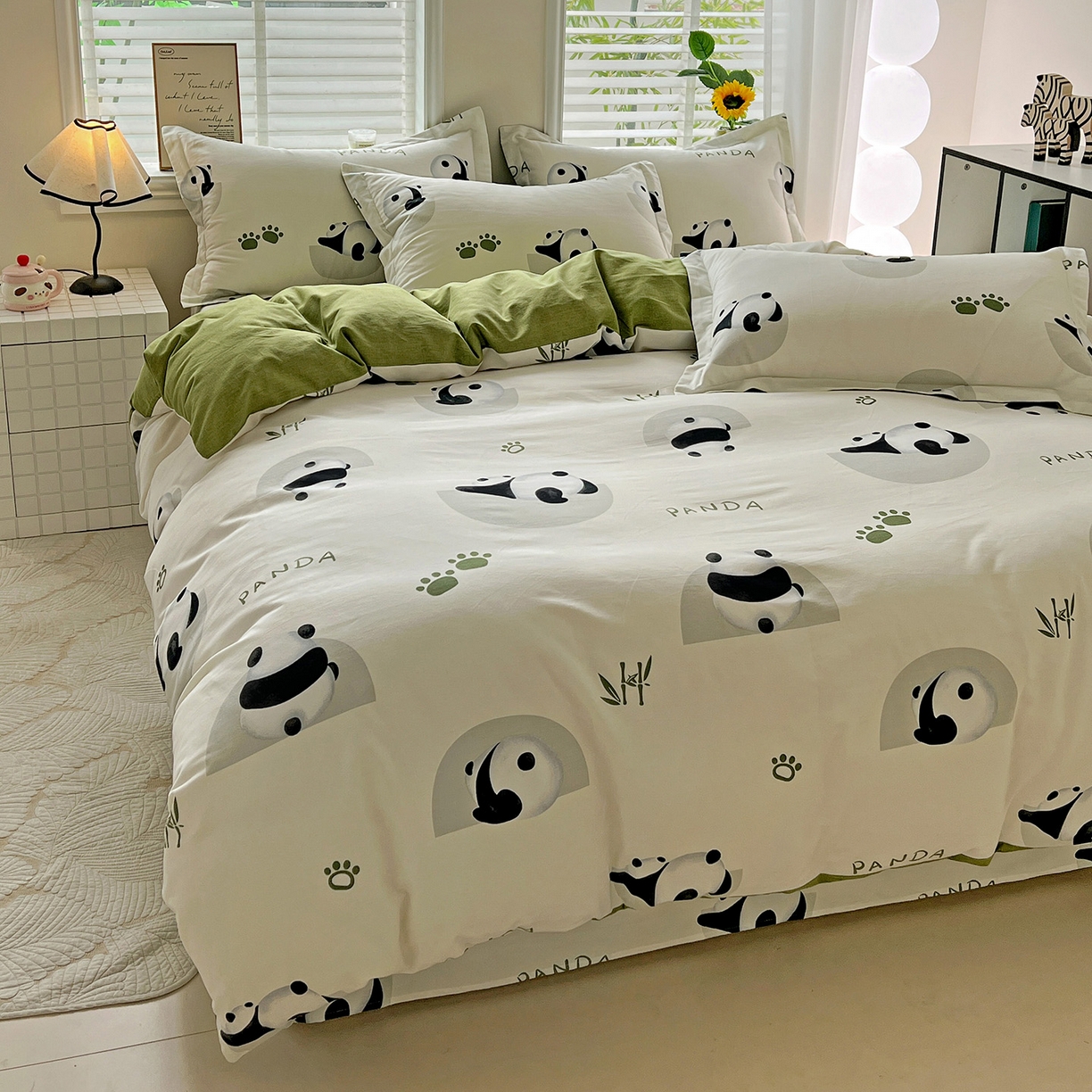 91家纺网 家纺一手货源 找家纺 依庭 2025新款高克重全棉纯棉磨毛印花四件套 萌宠