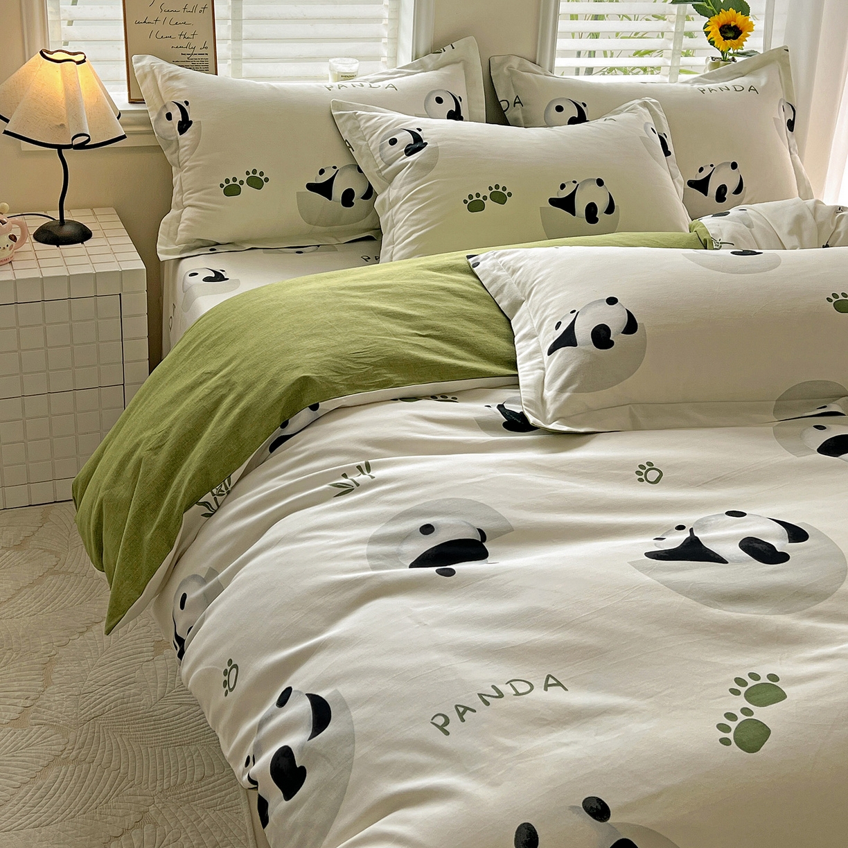 91家纺网 家纺一手货源 找家纺 依庭 2025新款高克重全棉纯棉磨毛印花四件套 萌宠