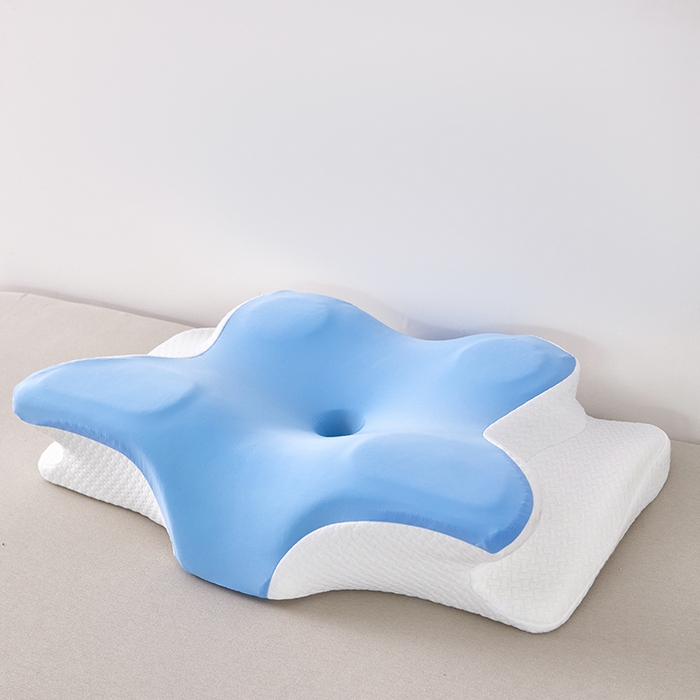 91家纺网 家纺一手货源 找家纺 （总）纳斯顿家纺 2025新款枕头护颈椎助睡眠慢回弹牵引枕记忆棉枕蝶形人体工学多功能侧睡枕飞机枕牛角枕