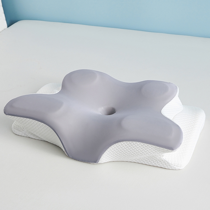 91家纺网 家纺一手货源 找家纺 （总）纳斯顿家纺 2025新款枕头护颈椎助睡眠慢回弹牵引枕记忆棉枕蝶形人体工学多功能侧睡枕飞机枕牛角枕