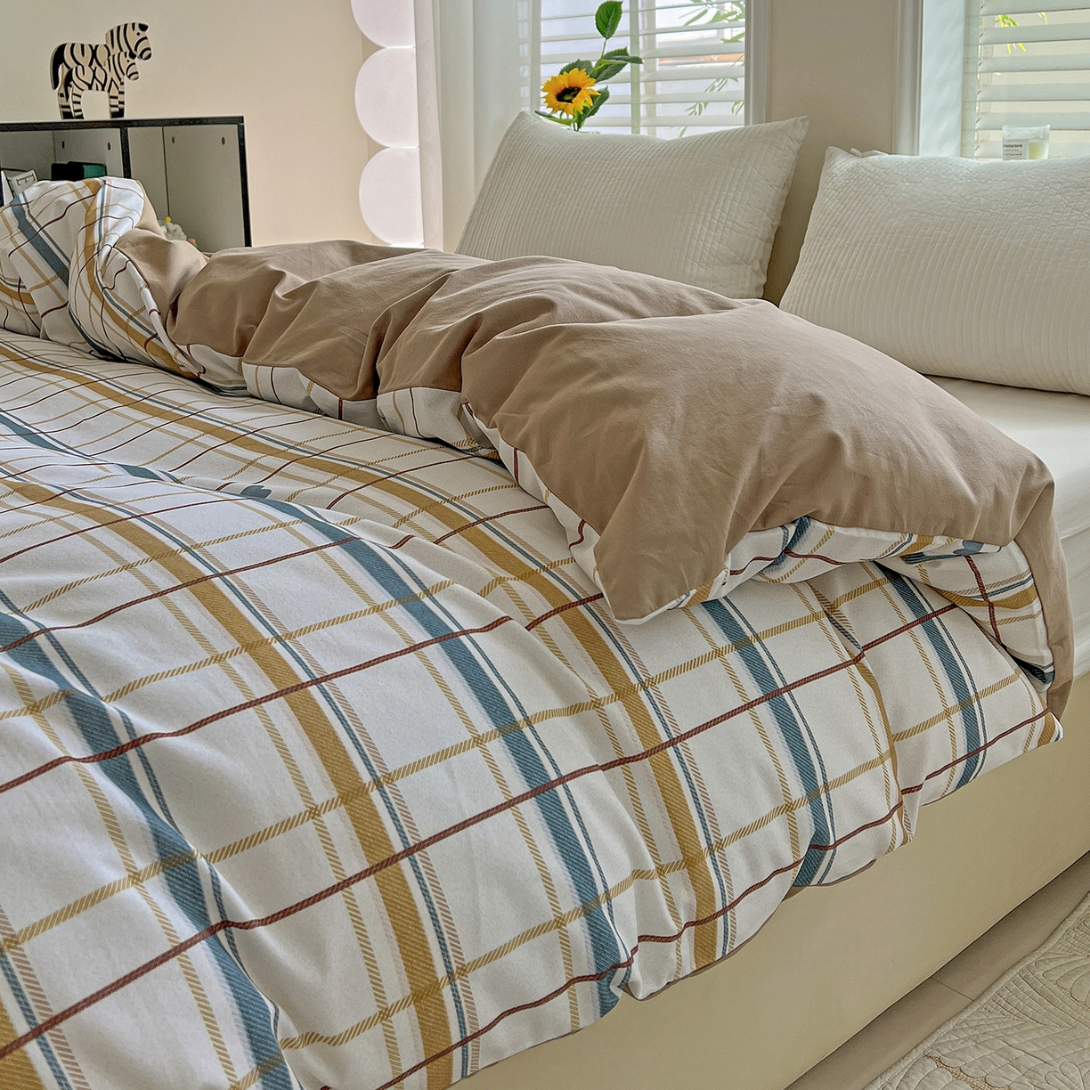 91家纺网 家纺一手货源 找家纺 依庭 2025新款高克重全棉纯棉磨毛印花四件套 帕比