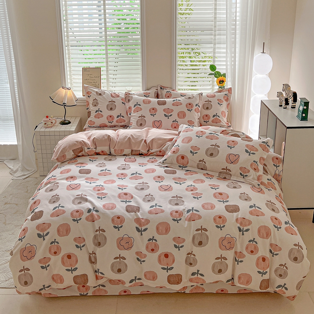 依庭 2025新款高克重全棉纯棉磨毛印花四件套 山樱