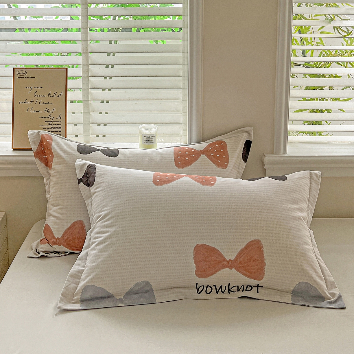 91家纺网 家纺一手货源 找家纺 依庭 2025新款高克重全棉纯棉磨毛印花四件套 笙白-桔