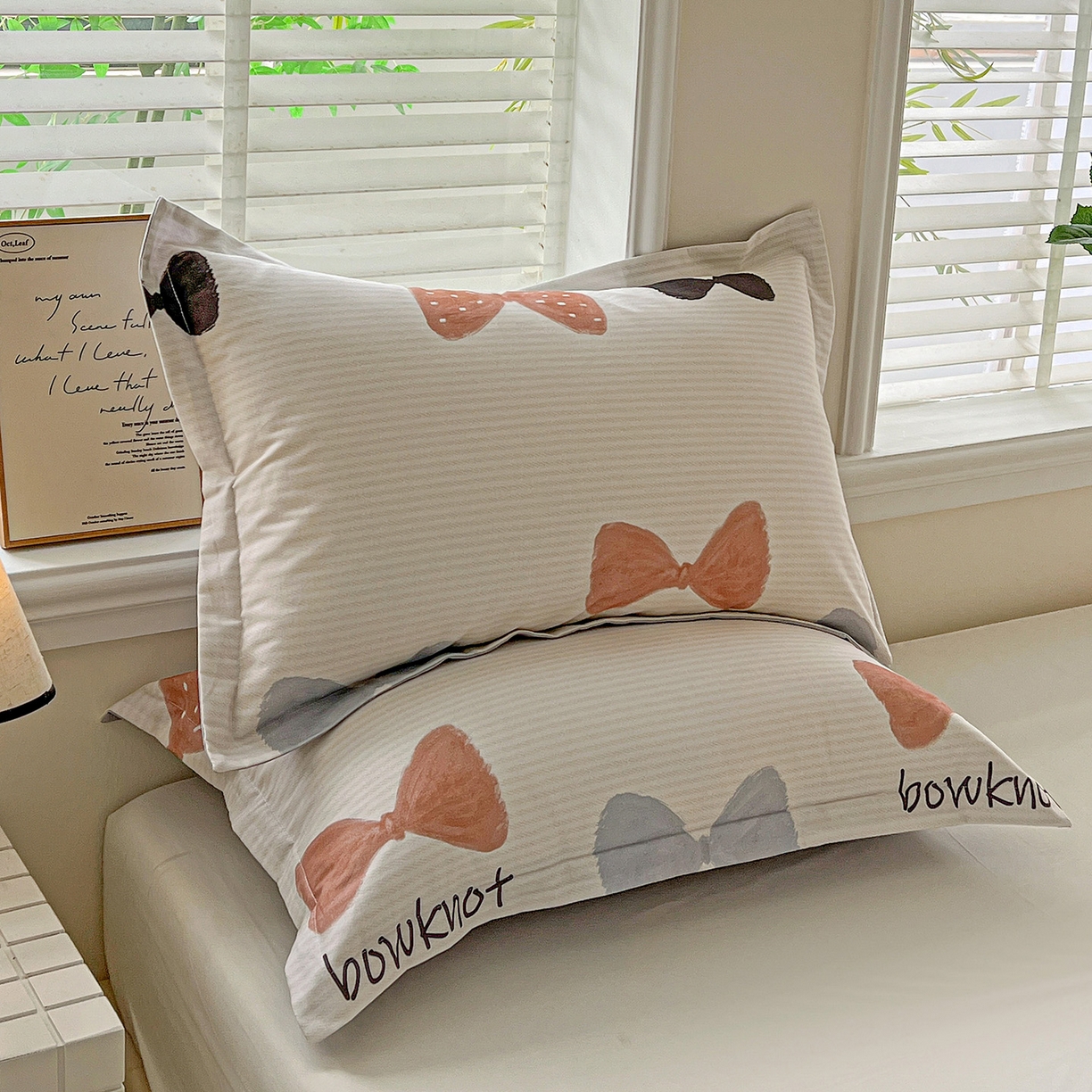 91家纺网 家纺一手货源 找家纺 依庭 2025新款高克重全棉纯棉磨毛印花四件套 笙白-桔