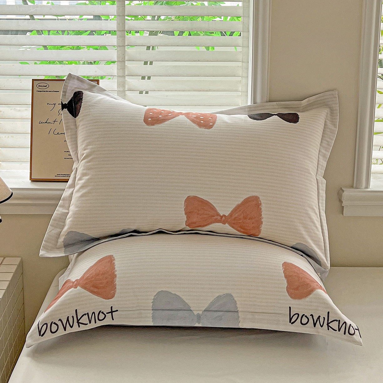 91家纺网 家纺一手货源 找家纺 依庭 2025新款高克重全棉纯棉磨毛印花四件套 笙白-桔