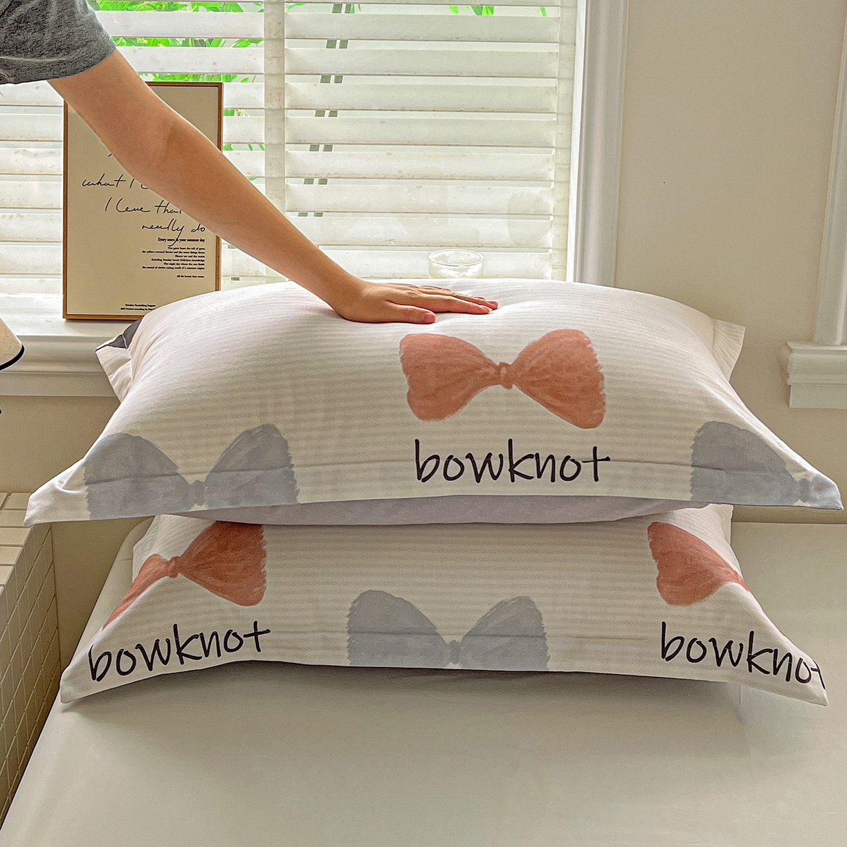 91家纺网 家纺一手货源 找家纺 依庭 2025新款高克重全棉纯棉磨毛印花四件套 笙白-桔