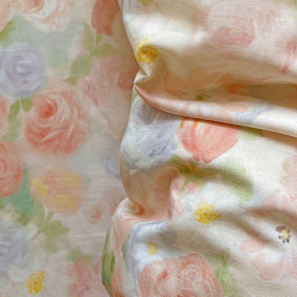 91家纺网 家纺一手货源 找家纺 依庭 2025新款高克重全棉纯棉磨毛印花四件套 甜梦茶语