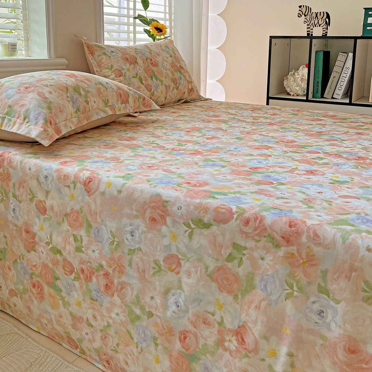 91家纺网 家纺一手货源 找家纺 依庭 2025新款高克重全棉纯棉磨毛印花四件套 甜梦茶语