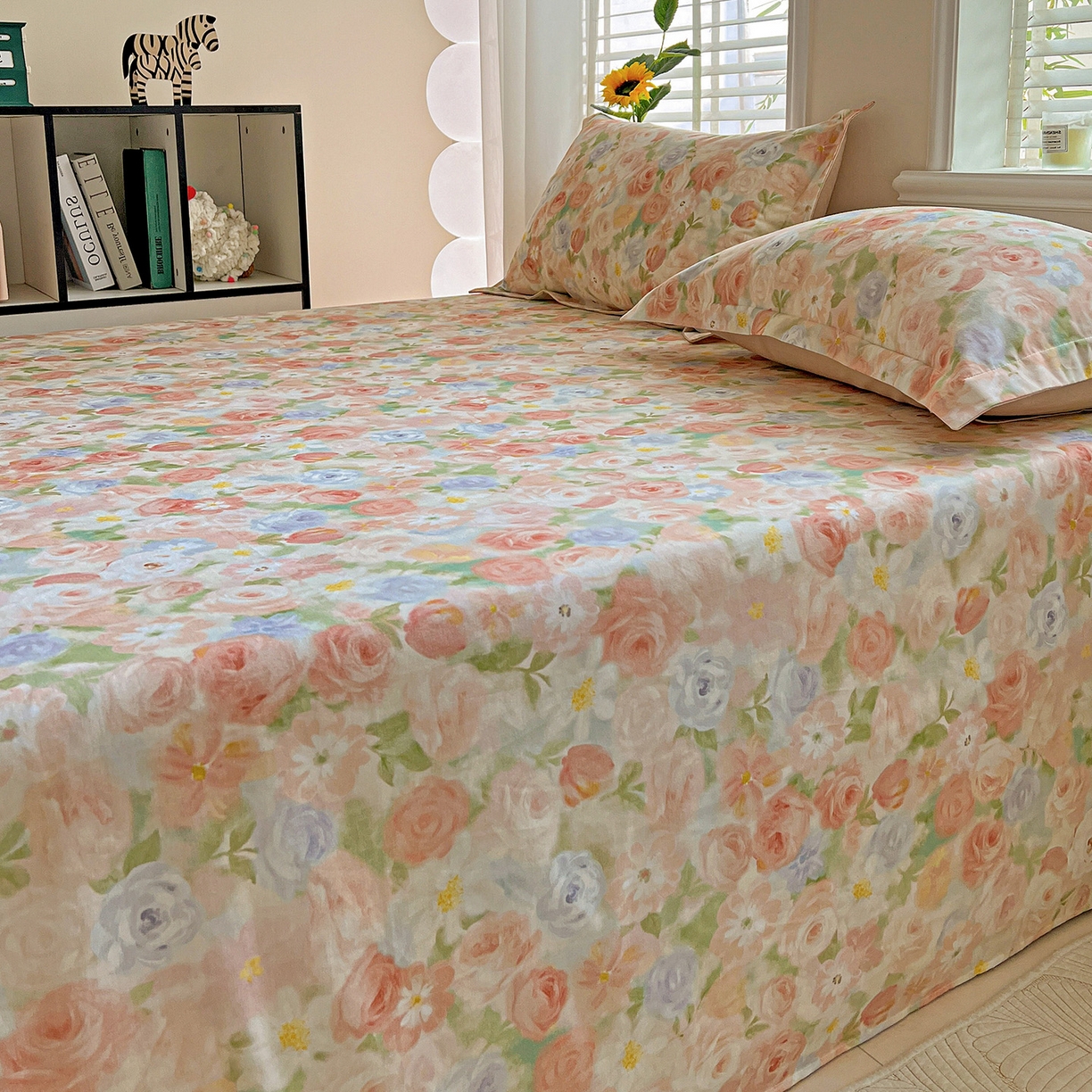 91家纺网 家纺一手货源 找家纺 依庭 2025新款高克重全棉纯棉磨毛印花四件套 甜梦茶语